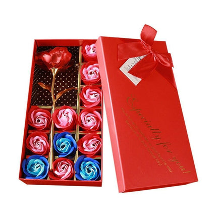 Passionate Love Soap Rose Luxury Gift Set - Opulent Wedding and Special Occasion Present with Elegant Gold Leaf Detail..