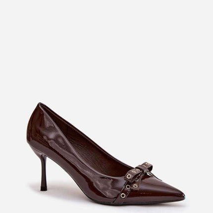 Patent Eco Leather Pointed Toe High Heels with Bow – 8cm Elegant Lift - Très Elite