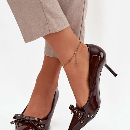 Patent Eco Leather Pointed Toe High Heels with Bow – 8cm Elegant Lift - Très Elite