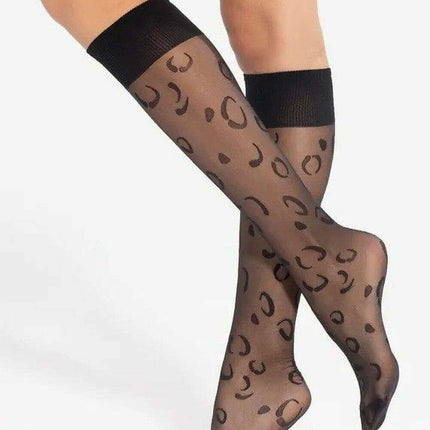 Patterned Knee High Socks 20 DEN Semi-Matte – Elegant Comfort Fit - Très Elite