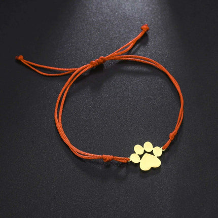 Paw Print Love Bracelet - Handcrafted Red Thread Jewelry for Pet Enthusiasts and Couples - Très Elite