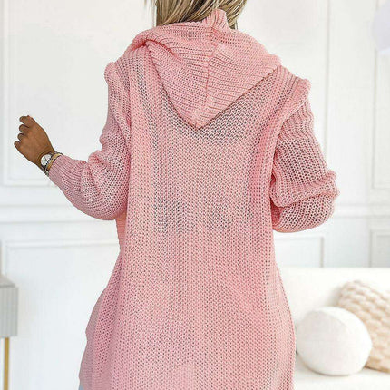 Peach Knit Hooded Cardigan with Pockets - Numoco Essential Layer - Très Elite