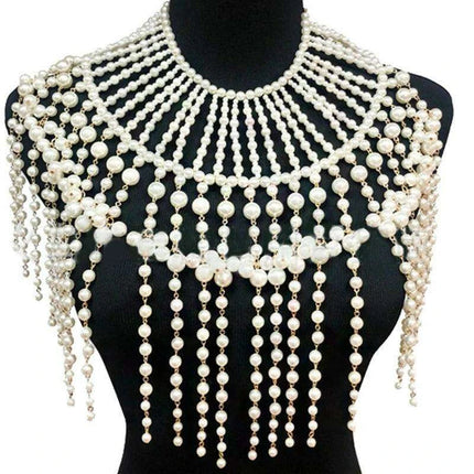 Pearl Elegance Choker and Body Chain Set - Très Elite