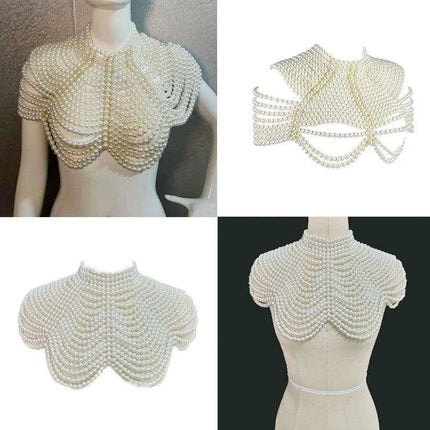 Pearl Elegance Choker and Body Chain Set - Très Elite