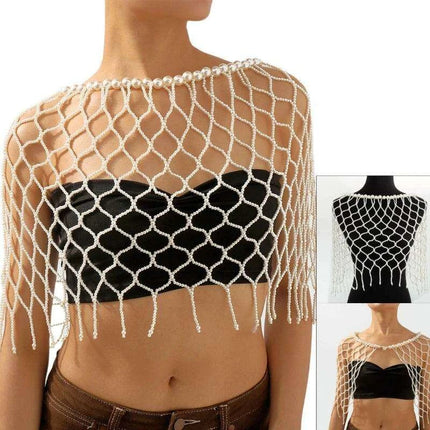 Pearl Elegance Choker and Body Chain Set - Très Elite