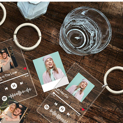 Personalize Acrylic Keychain Desktop Customize album cover Music Plaque Photo Keychain - Très Elite