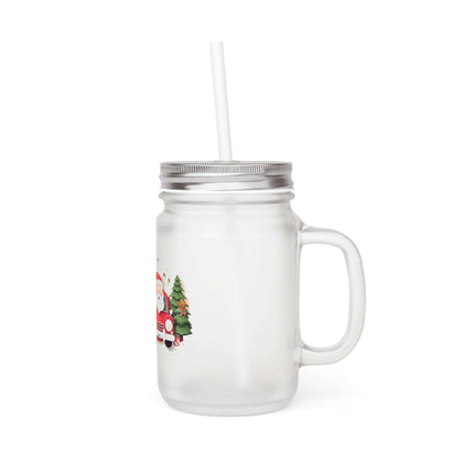 Personalized 16oz Frosted Glass Mason Jar Sipper Set with Straw and Lid - Très Elite
