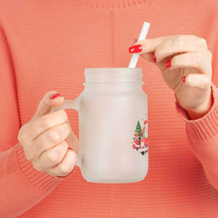 Personalized 16oz Frosted Glass Mason Jar Sipper Set with Straw and Lid - Très Elite