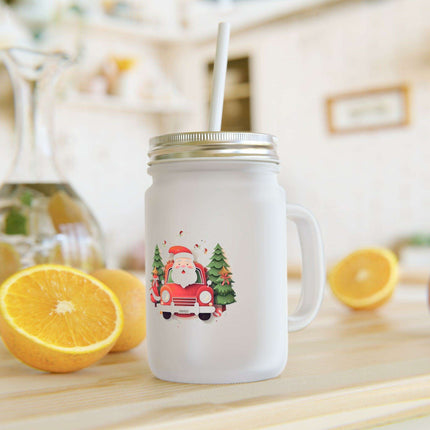 Personalized 16oz Frosted Glass Mason Jar Sipper Set with Straw and Lid - Très Elite