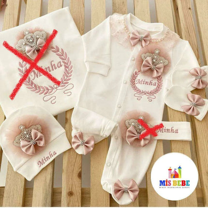 Personalized Cotton Baby Outfit Set with Custom Embroidery - Adorable Newborn Clothing Collection - Très Elite