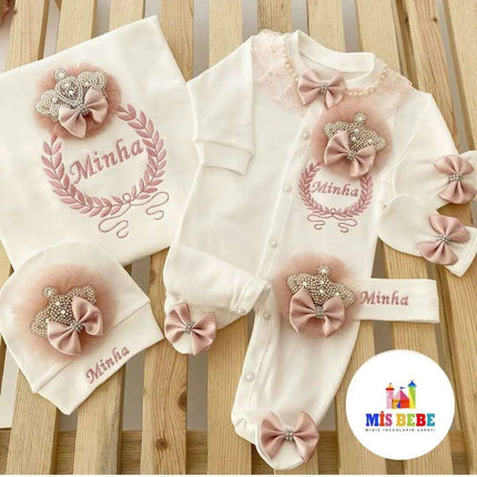 Personalized Cotton Baby Outfit Set with Custom Embroidery - Adorable Newborn Clothing Collection - Très Elite