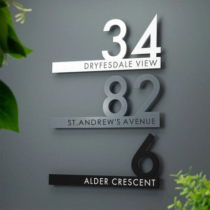 Personalized Elegant Acrylic House Number Sign - Modern and Weatherproof - Très Elite