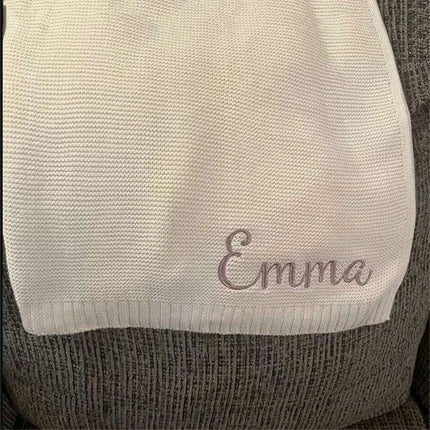 Personalized Embroidered Cotton Baby Blanket - Luxurious Custom Gift for Infants, Ideal for Cozy Sleep - Très Elite