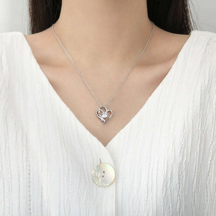 Personalized Heart-Shaped Zircon Love Necklace with Rhinestones - Très Elite