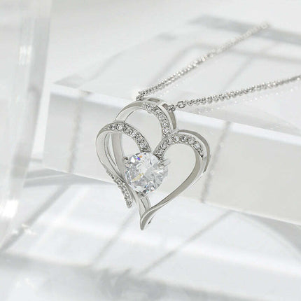 Personalized Heart-Shaped Zircon Love Necklace with Rhinestones - Très Elite