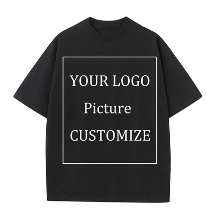 Personalized Heavyweight Cotton Oversized Tee for All - Custom 250GSM Short Sleeve Tops with Your Unique Design - Très Elite
