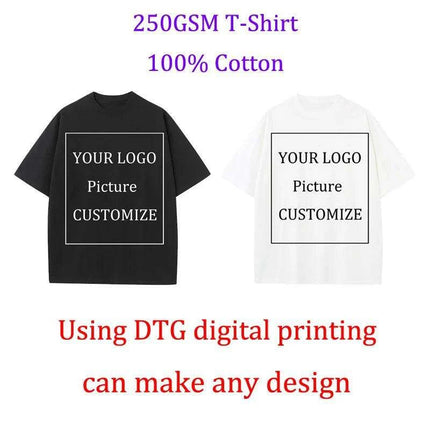 Personalized Heavyweight Cotton Oversized Tee for All - Custom 250GSM Short Sleeve Tops with Your Unique Design - Très Elite