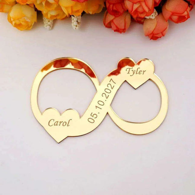 Personalized Infinity Symbol Acrylic Decor Tags - Stylish Keepsakes for Weddings and Celebrations - Très Elite