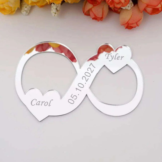 Personalized Infinity Symbol Acrylic Decor Tags - Stylish Keepsakes for Weddings and Celebrations - Très Elite