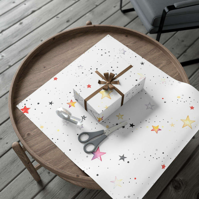 Personalized Luxe Pink Star Holiday Wrapping Paper - Eco-Friendly Premium Quality