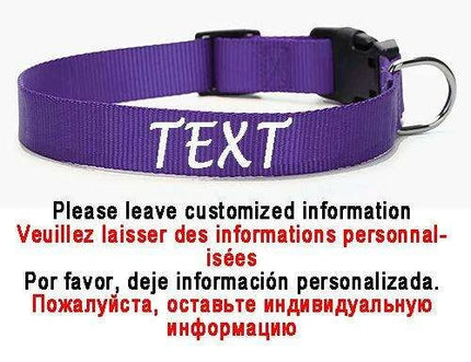 Personalized Nylon Dog ID Collar – Custom Name & Contact Info for Every Dog Breed - Très Elite