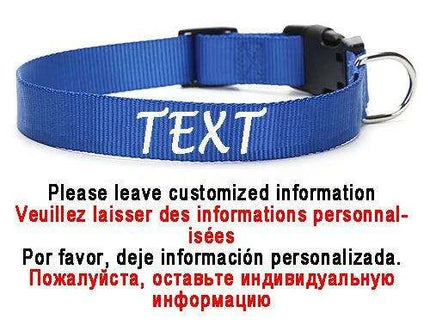Personalized Nylon Dog ID Collar – Custom Name & Contact Info for Every Dog Breed - Très Elite