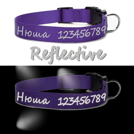 Personalized Nylon Dog ID Collar – Custom Name & Contact Info for Every Dog Breed - Très Elite