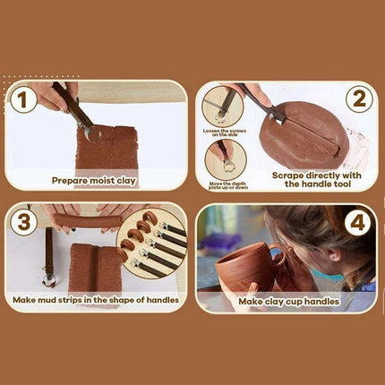 Personalized Pottery Handle Sculpting Tool - Innovative Mug and Kitchen Utensil Designer Scraper - Très Elite