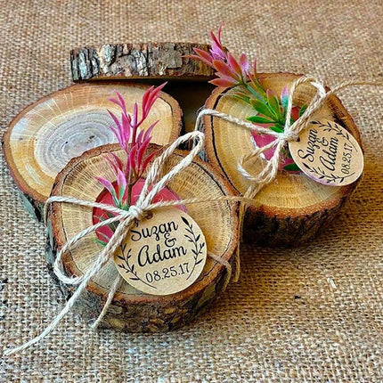 Personalized Rustic Oak Tealight Candle Holders - 15-Piece Celebration Set - Très Elite