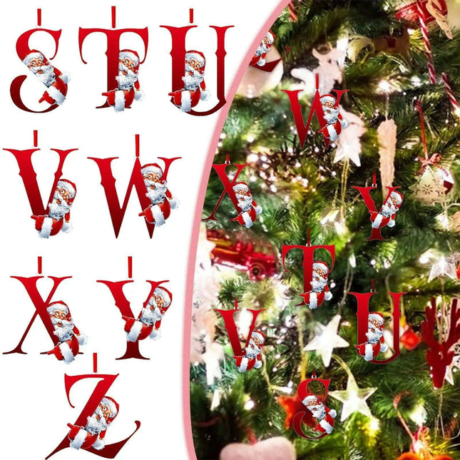 Personalized Santa Hat Alphabet Ornaments for Holiday Tree Decoration