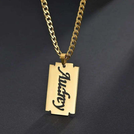Personalized Unisex Stainless Steel Name Necklace with Chunky Chain - Très Elite