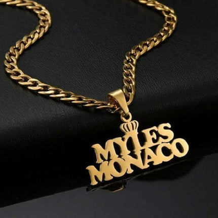 Personalized Unisex Stainless Steel Name Necklace with Chunky Chain - Très Elite