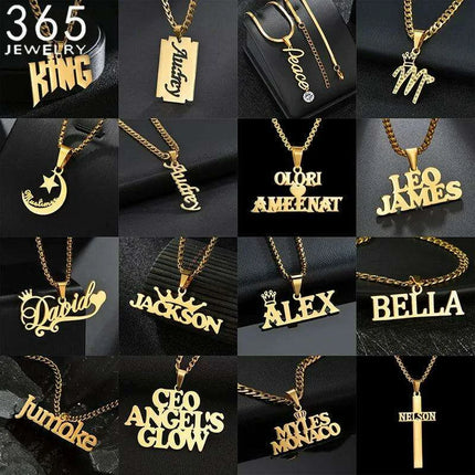 Personalized Unisex Stainless Steel Name Necklace with Chunky Chain - Très Elite