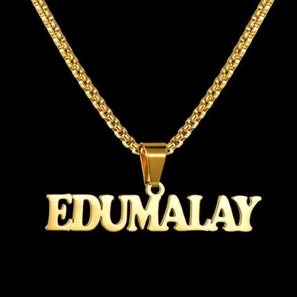 Personalized Unisex Stainless Steel Name Necklace with Chunky Chain - Très Elite