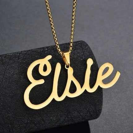 Personalized Unisex Stainless Steel Name Necklace with Chunky Chain - Très Elite