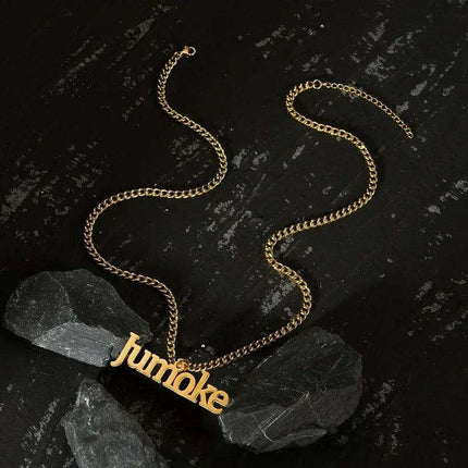 Personalized Unisex Stainless Steel Name Necklace with Chunky Chain - Très Elite