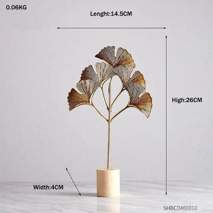 Personalized Vintage Ginkgo Leaf Metal Wall Art - Retro Chic Home Decoration
