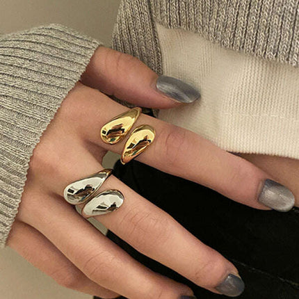 Personalized simple double-headed irregular drop-shaped opening index finger bracelet - Très Elite