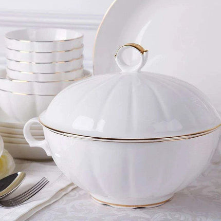 Phnom Penh Luxe Bone China Dining Collection - Sophisticated Tableware for Home and Hospitality - Très Elite