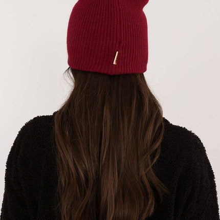 Pink Acrylic Beanie Hat With Discreet Front Patch Detail - Très Elite