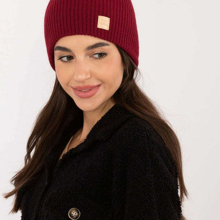 Pink Acrylic Beanie Hat With Discreet Front Patch Detail - Très Elite