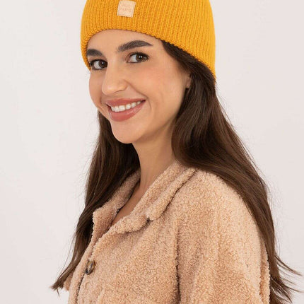 Pink Acrylic Beanie Hat With Discreet Front Patch Detail - Très Elite
