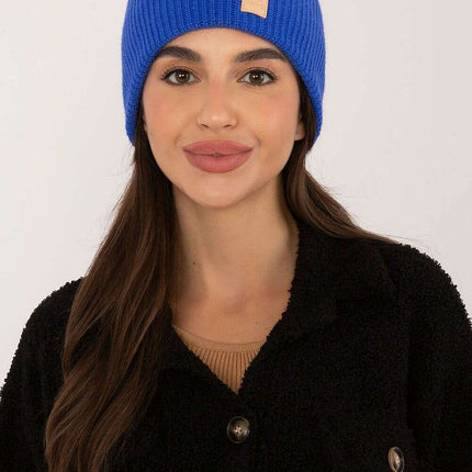 Pink Acrylic Beanie Hat With Discreet Front Patch Detail - Très Elite