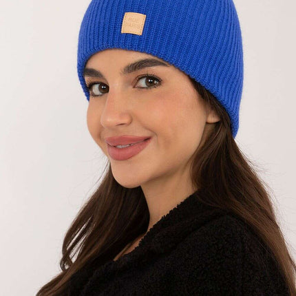 Pink Acrylic Beanie Hat With Discreet Front Patch Detail - Très Elite