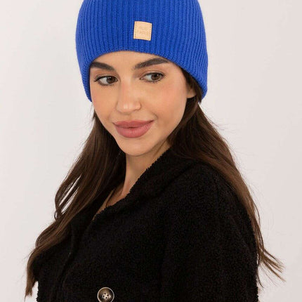 Pink Acrylic Beanie Hat With Discreet Front Patch Detail - Très Elite