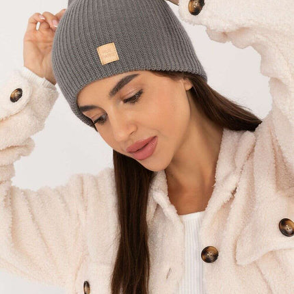 Pink Acrylic Beanie Hat With Discreet Front Patch Detail - Très Elite