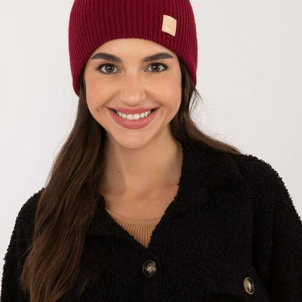 Pink Acrylic Beanie Hat With Discreet Front Patch Detail - Très Elite
