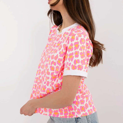 Pink Blouse 212300 Cotton Blend With Elastane Stretch - Très Elite