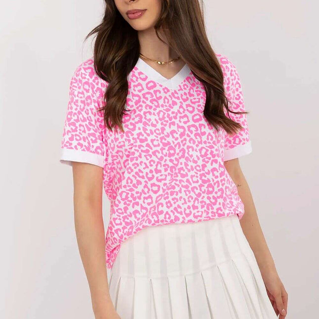Pink Blouse Model 212264 Cotton Elastane Short Sleeves