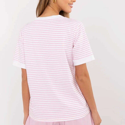 Pink Blouse Model 213272 Cotton Elastane Blend Casual Fit - Très Elite